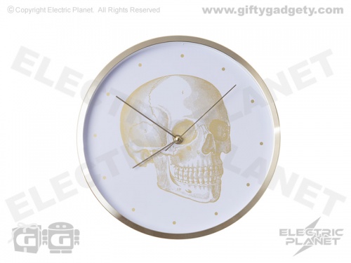 Gold Skull Wall Clock