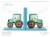 Green Tractor Bookends