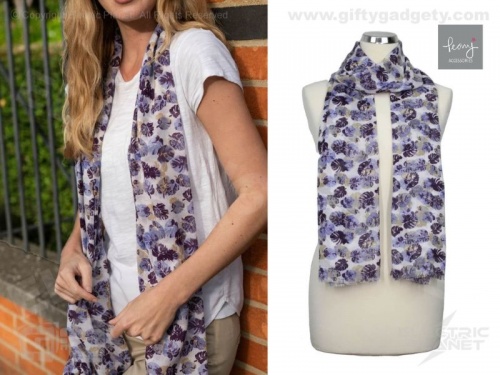 Banana Leaf Print Scarf - Purple