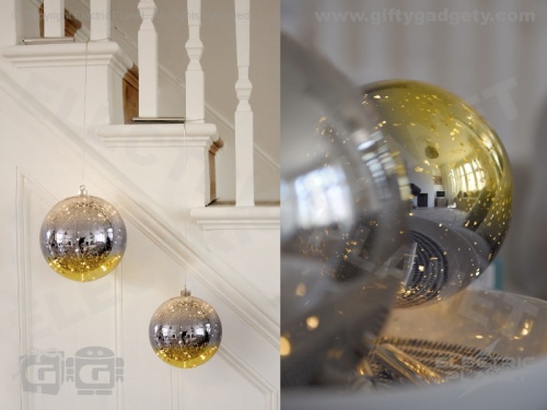 Glass LED Bauble - 15cm Gold