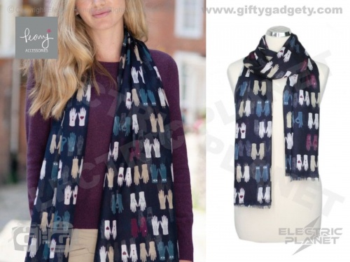 Gloves Print Scarf - Navy