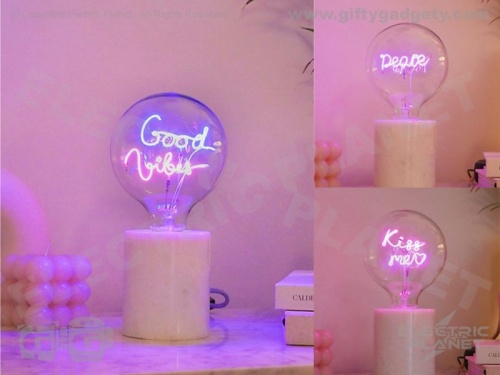 LED Text Bulb & Table Lamp