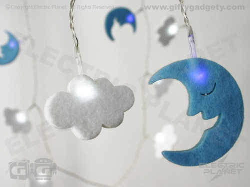 Moon & Cloud LED Felt Stringlights