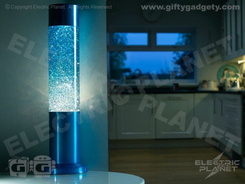 Nova Blue Glitter Lamp