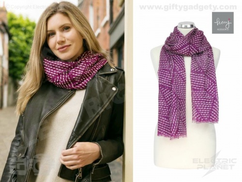 Polygon Print Scarf - Wine