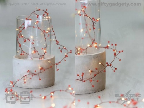 Red Jewel Cluster Mains String Lights