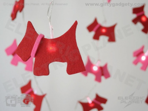 Scottie Dog Felt LED Stringlights