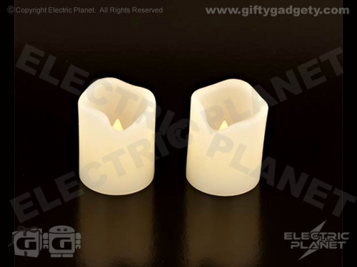 Mini LED Wax Pillar Candle 2 Pack