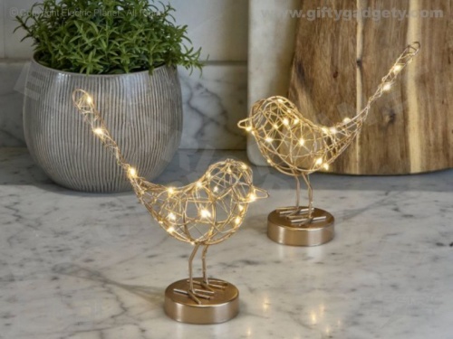 Metal LED Robin - Gold