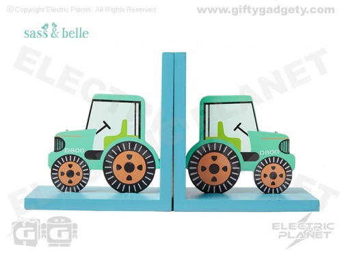 Green Tractor Bookends