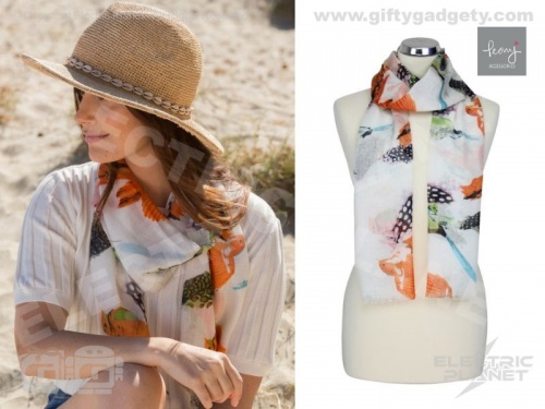 Tropical Bird Print Scarf