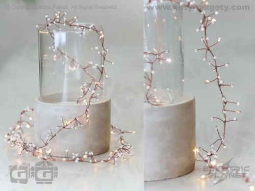 White Jewel Cluster Battery String Lights