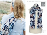 Garden Fern Scarf - Navy