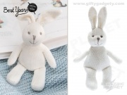 Knitted White Bunny Baby Rattle