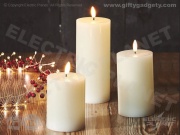 Set of 3 LED Pillar Candles