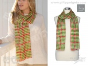 Retro Print Scarf - Lime & Red