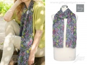 Scandi Floral Print Scarf - Charcoal