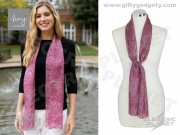 Wavy Spot Silk Scarf - Raspberry