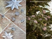 White Pinecone LED Light Chain