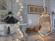 White LED Pom-Pom String Lights